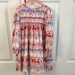 Mini Boden Pink and Red Patterned Kids Dress